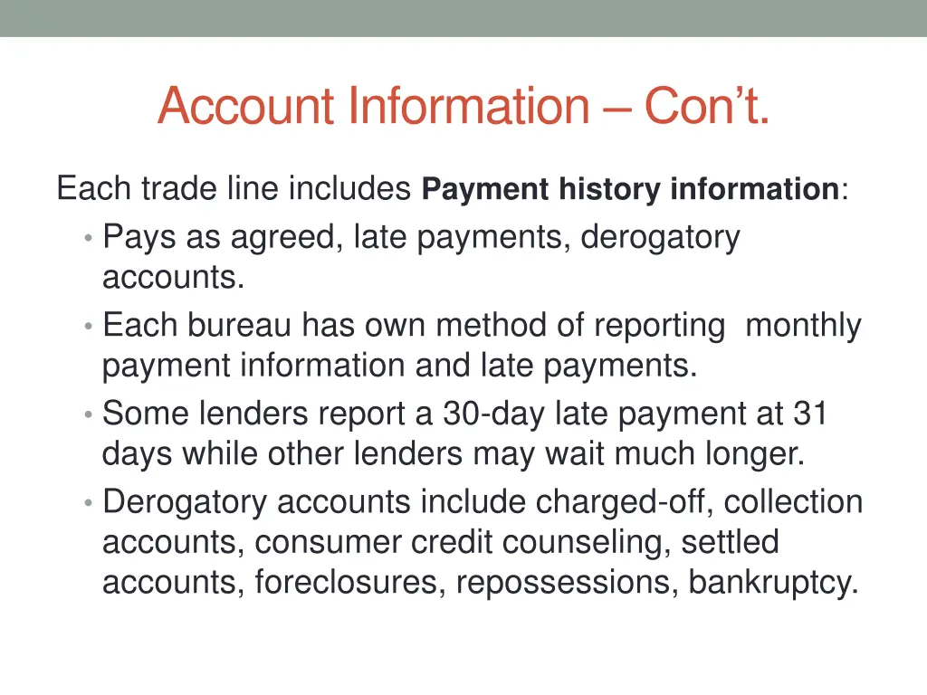 account information con t 3