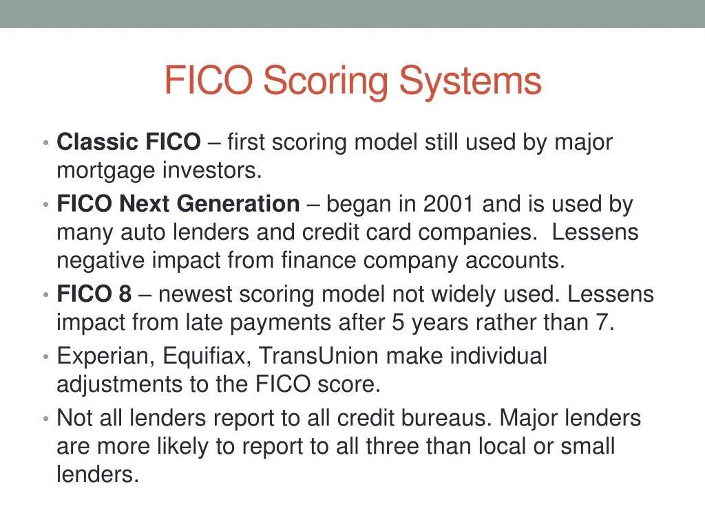 fico scoring systems