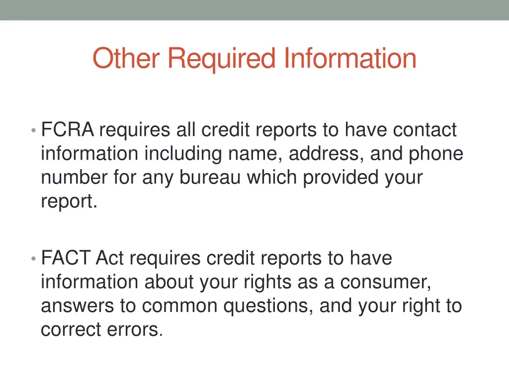 other required information