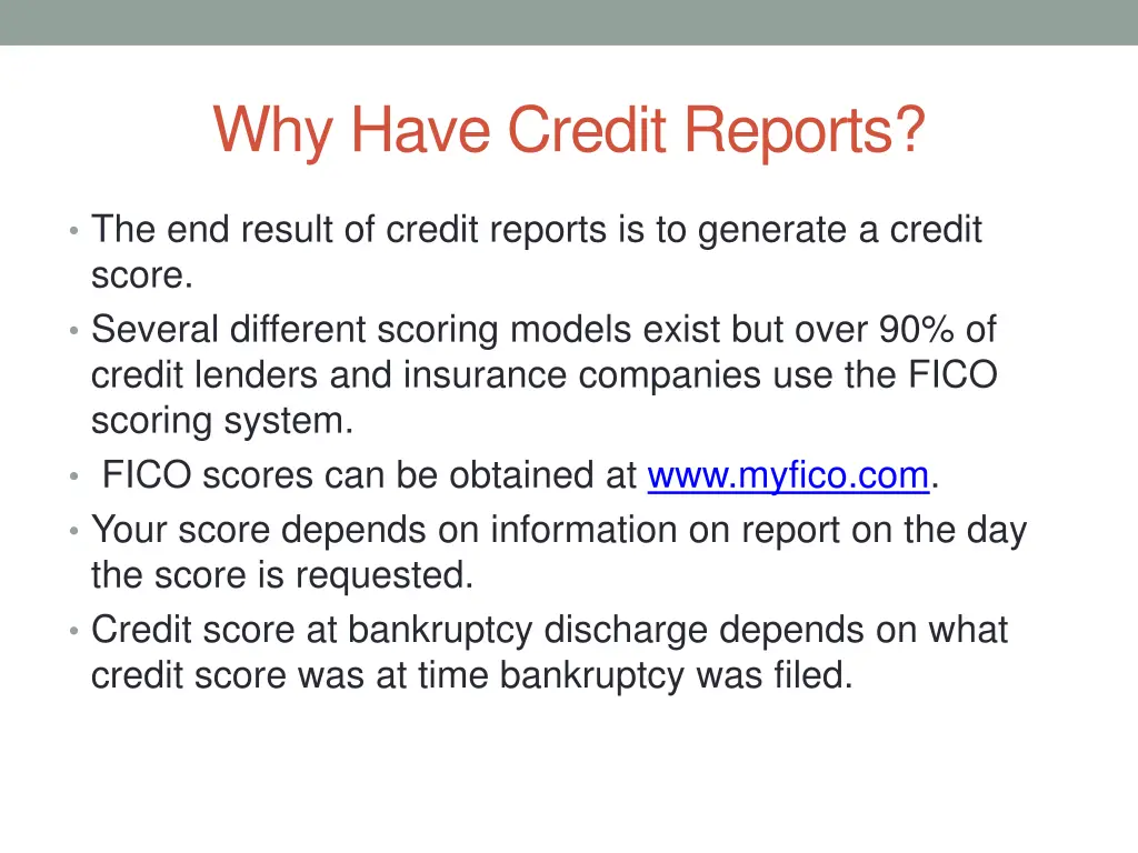 why have credit reports