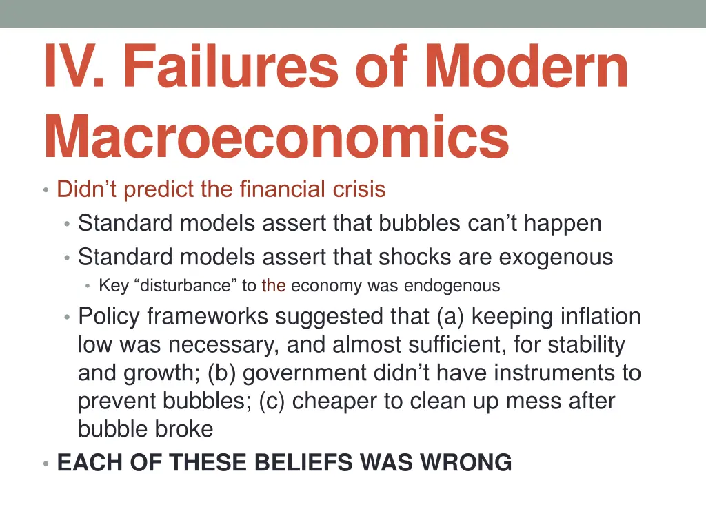 iv failures of modern macroeconomics didn