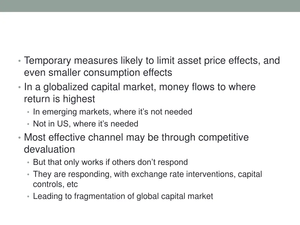 temporary measures likely to limit asset price