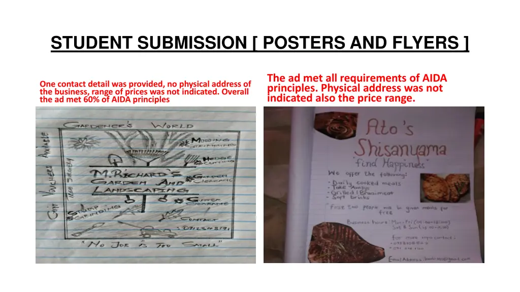 student submission posters and flyers