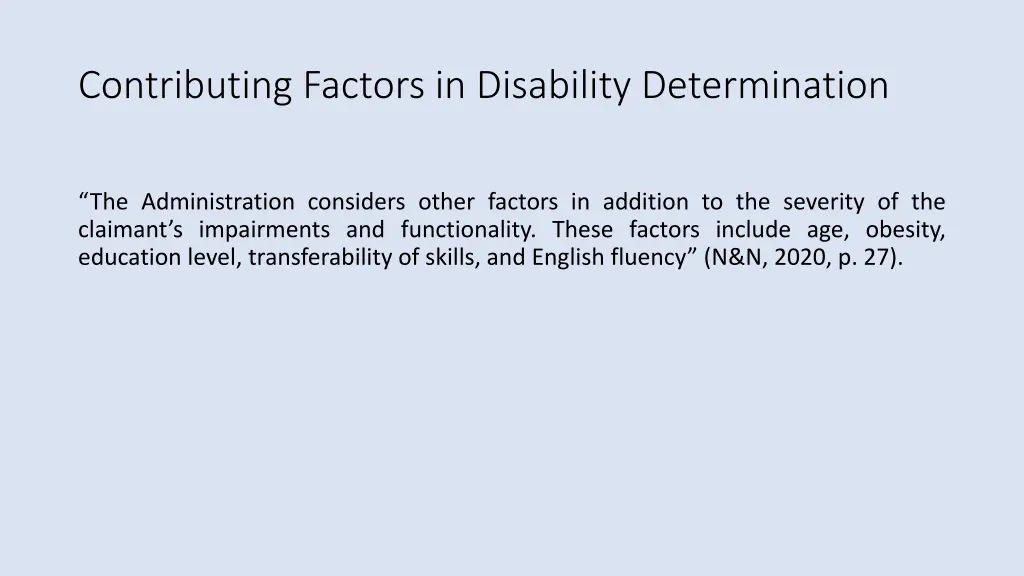 contributing factors in disability determination