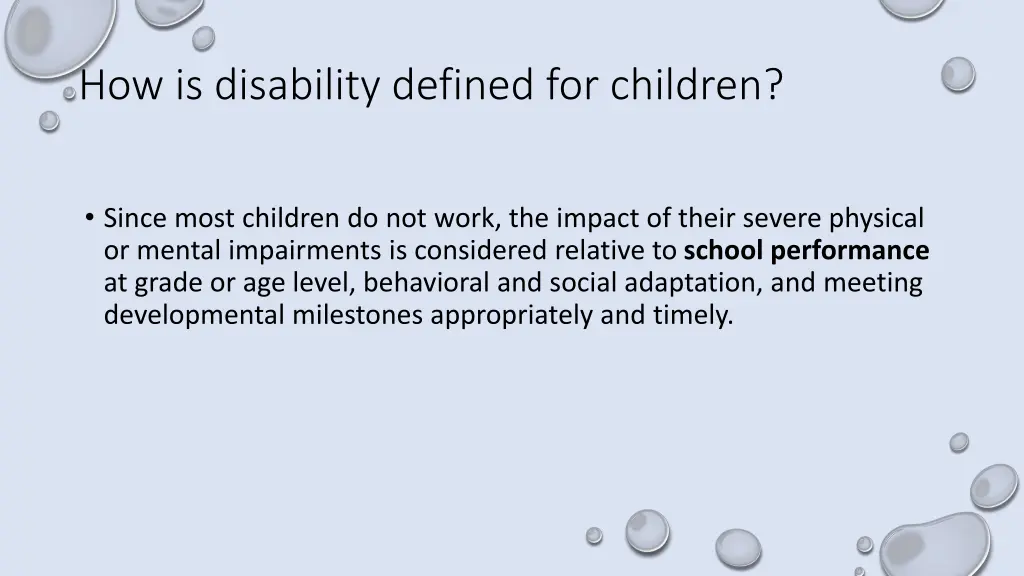 how is disability defined for children