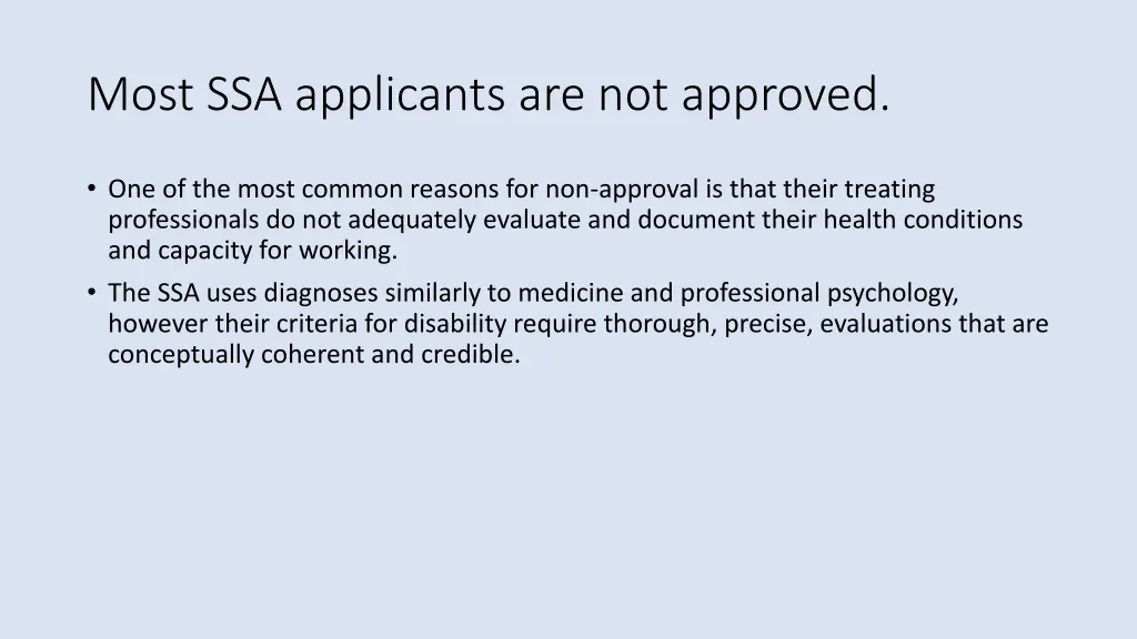 most ssa applicants are not approved