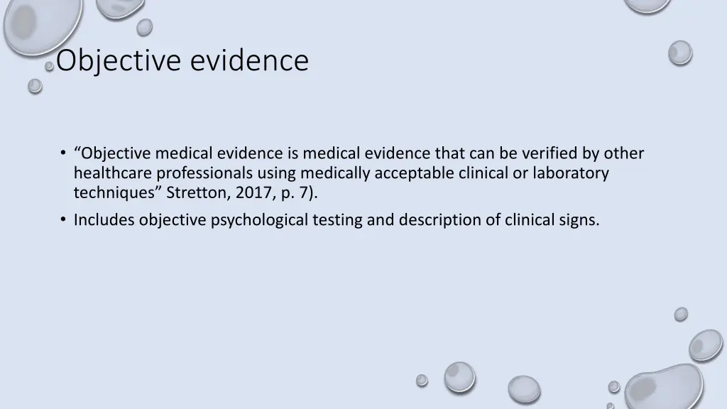 objective evidence