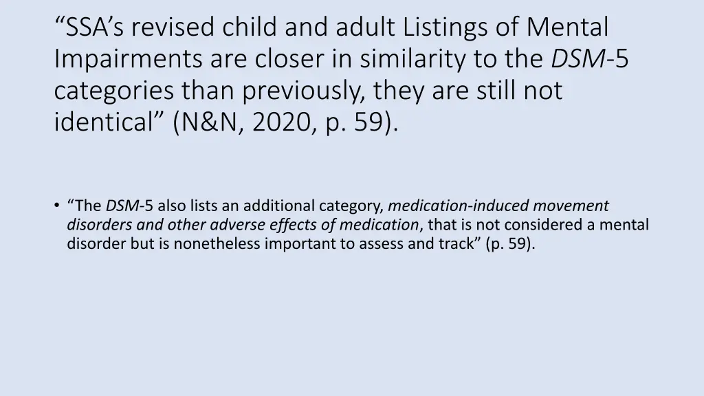 ssa s revised child and adult listings of mental