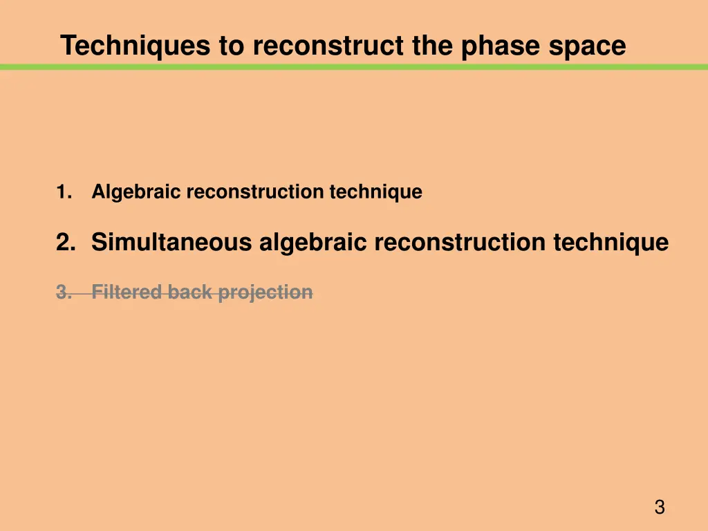techniques to reconstruct the phase space