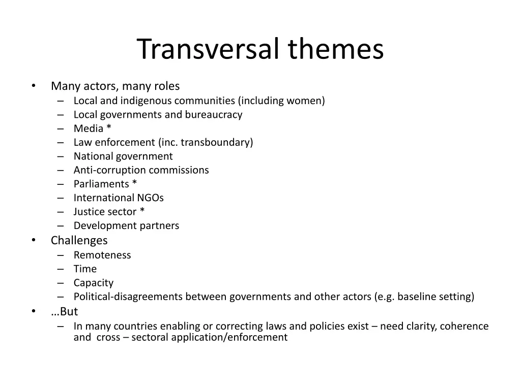transversal themes
