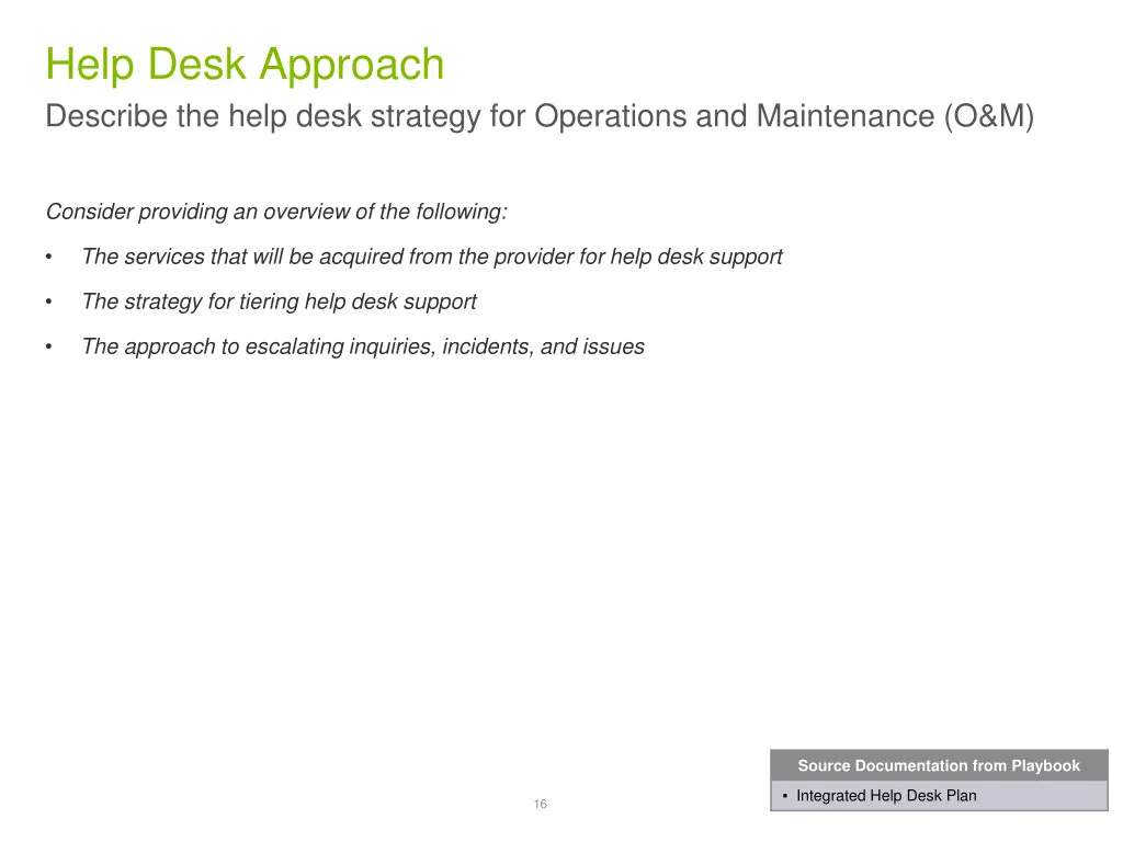 help desk approach