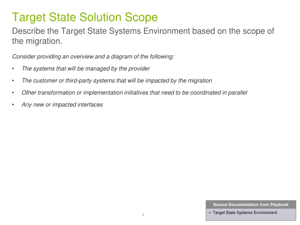 target state solution scope