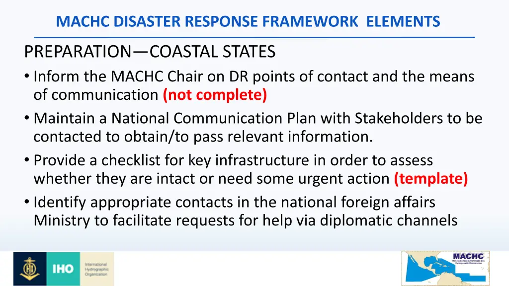 machc disaster response framework elements