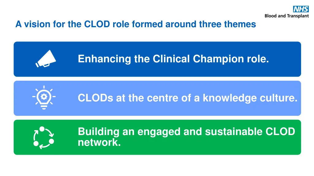 a vision for the clod role formed around three