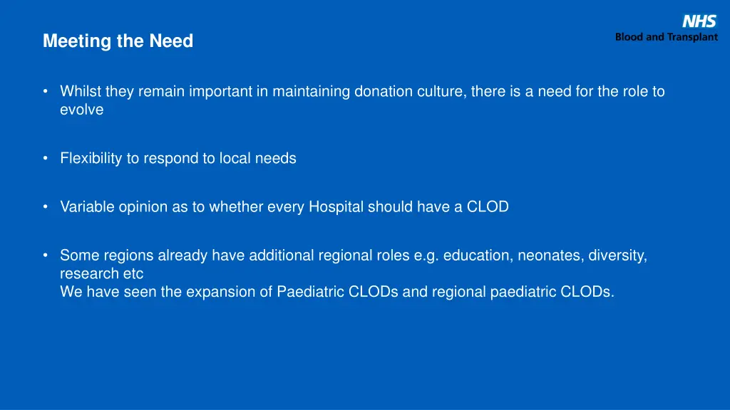 meeting the need