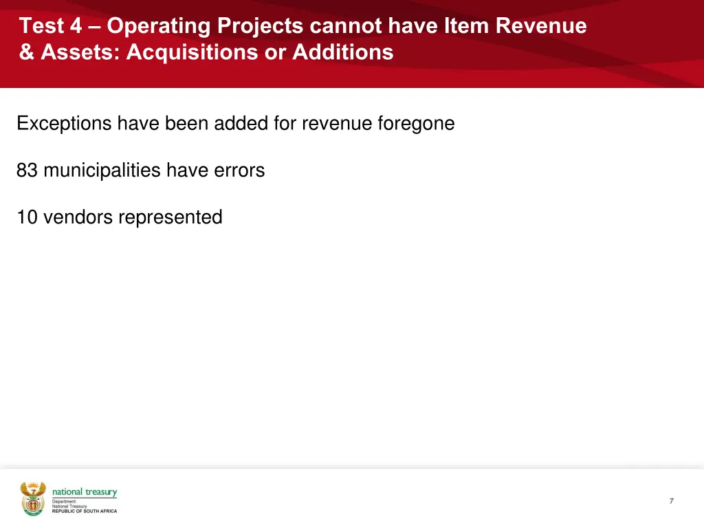 test 4 operating projects cannot have item