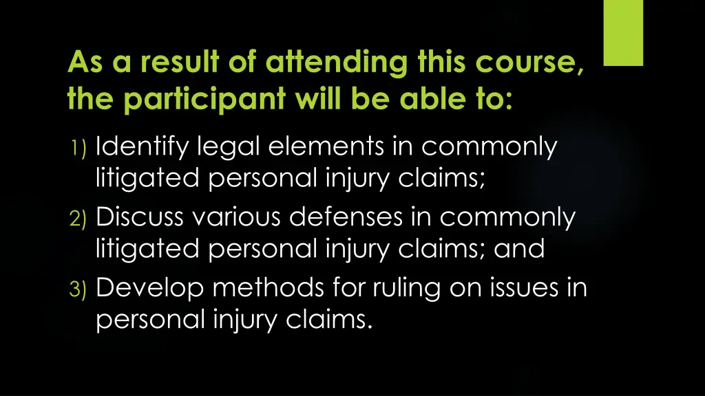 as a result of attending this course