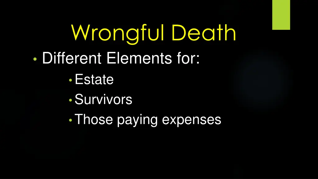 wrongful death different elements for estate