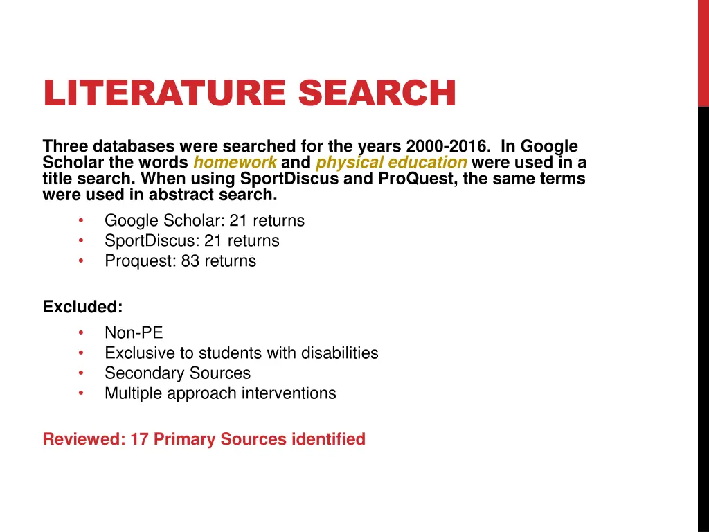 literature search
