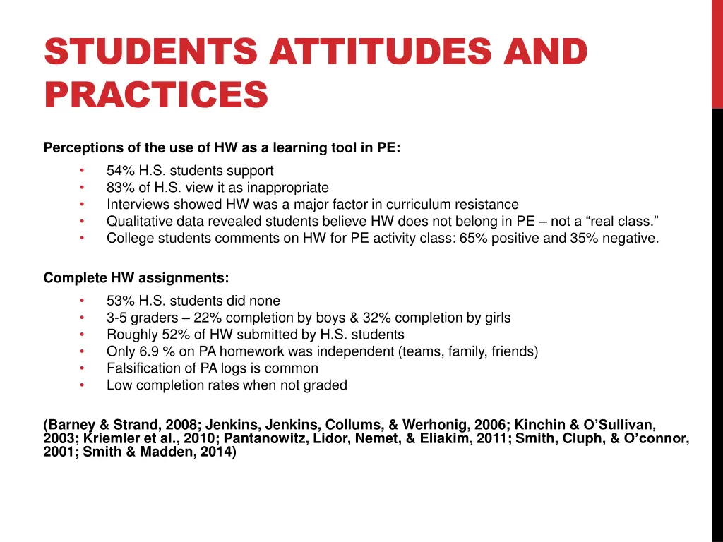 students attitudes and practices