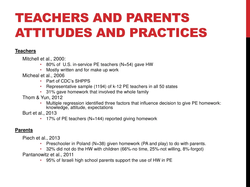 teachers and parents attitudes and practices