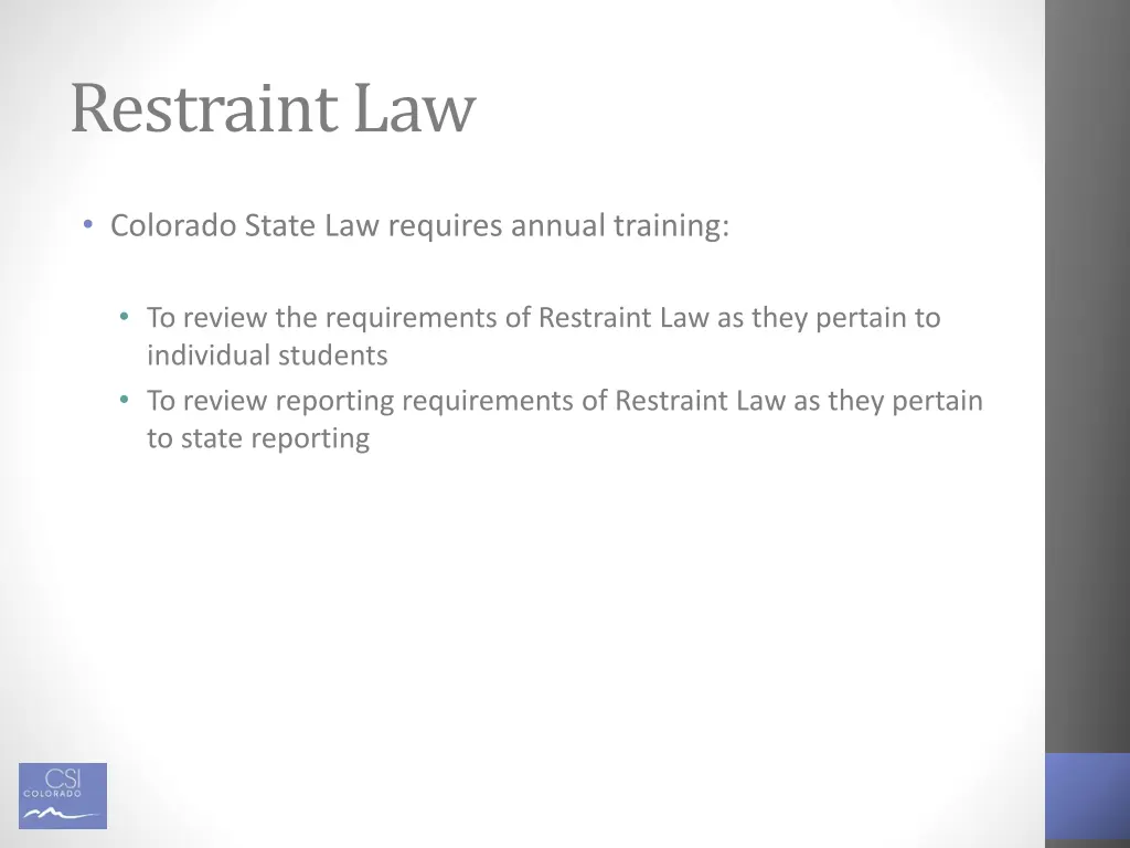 restraint law