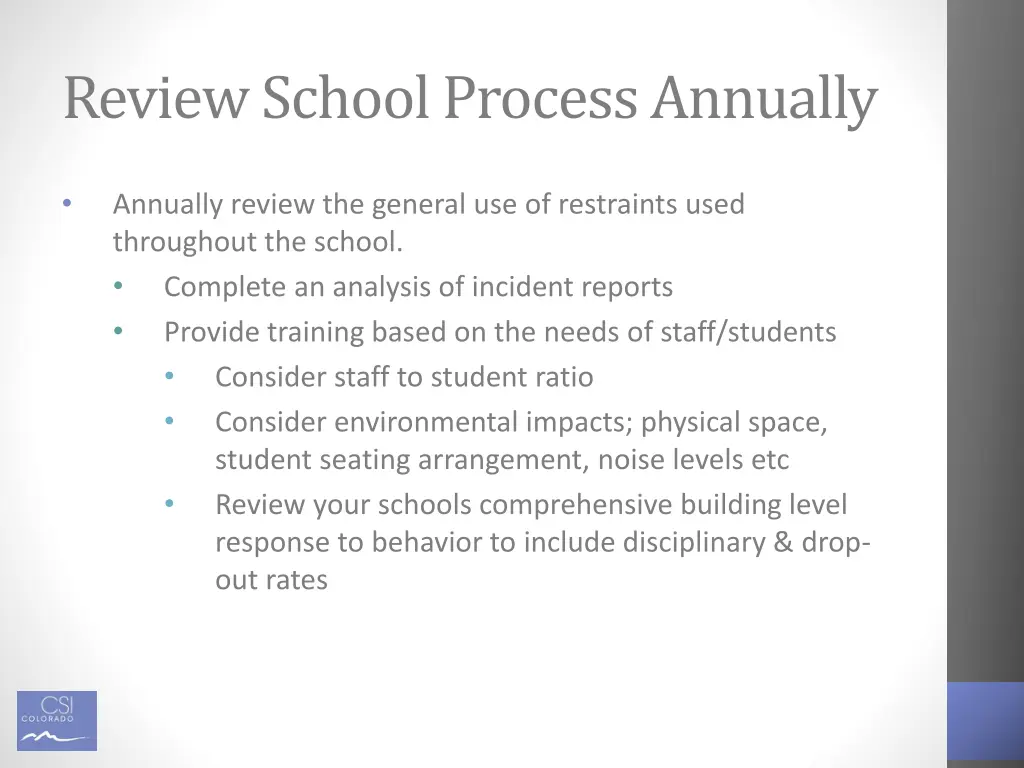 review school process annually