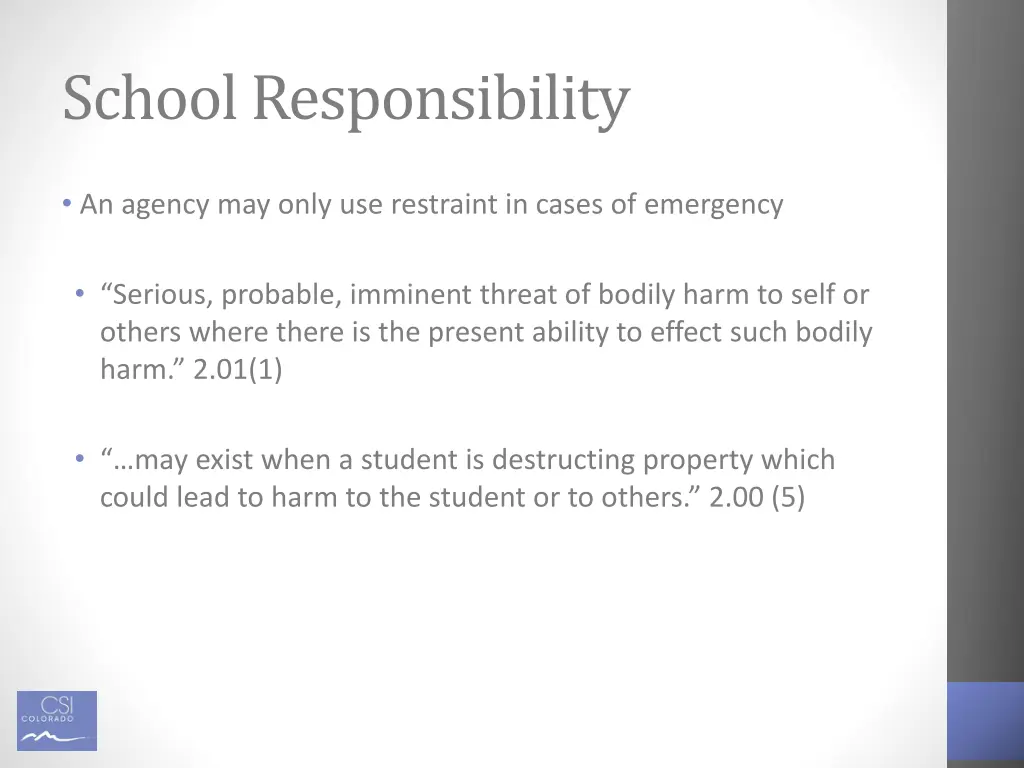 school responsibility