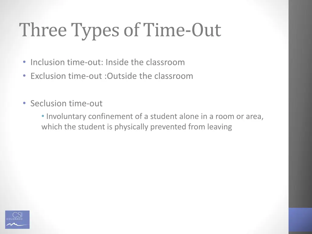 three types of time out