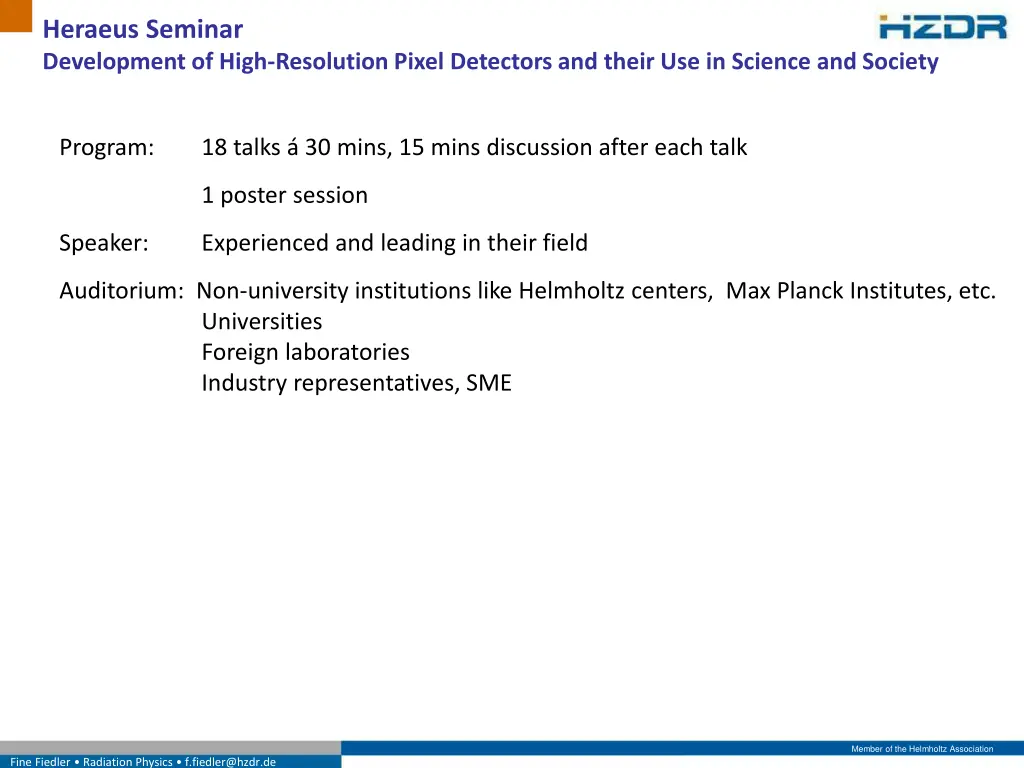 heraeus seminar development of high resolution 1