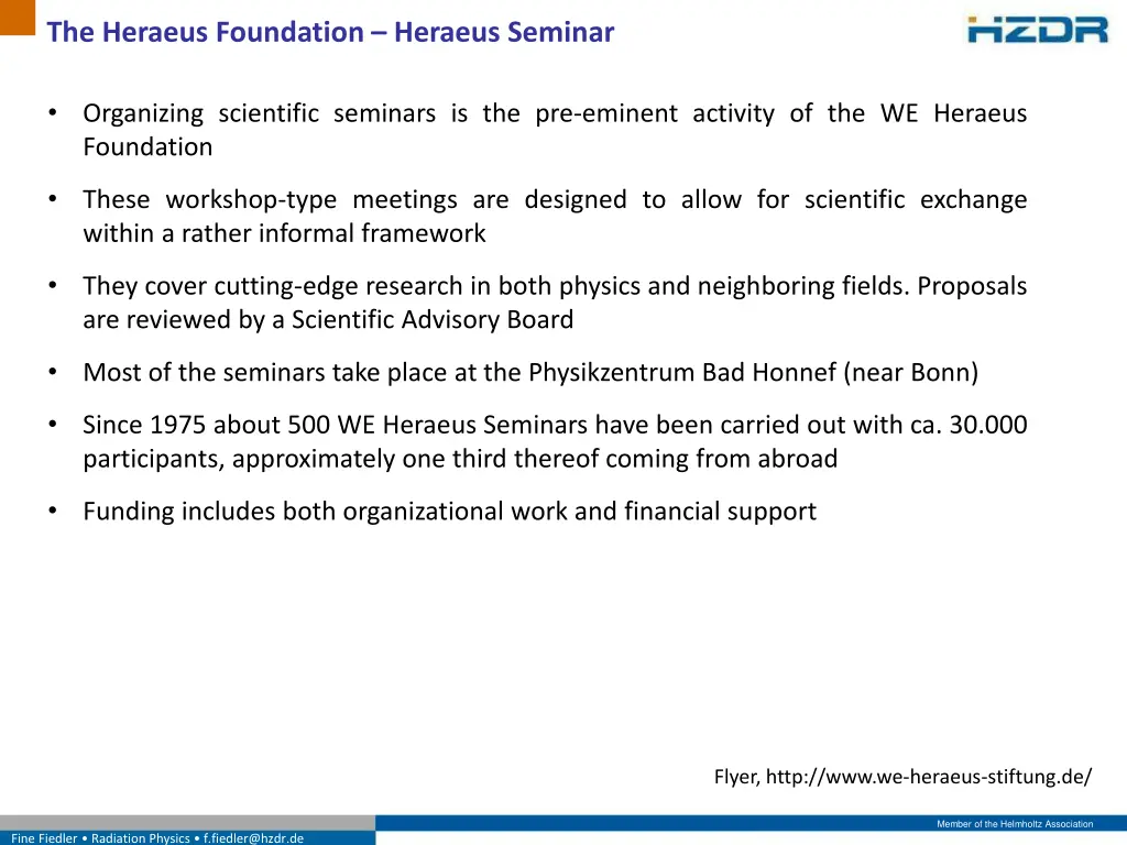 the heraeus foundation heraeus seminar