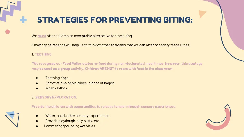 strategies for preventing biting