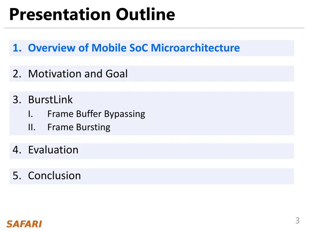 presentation outline