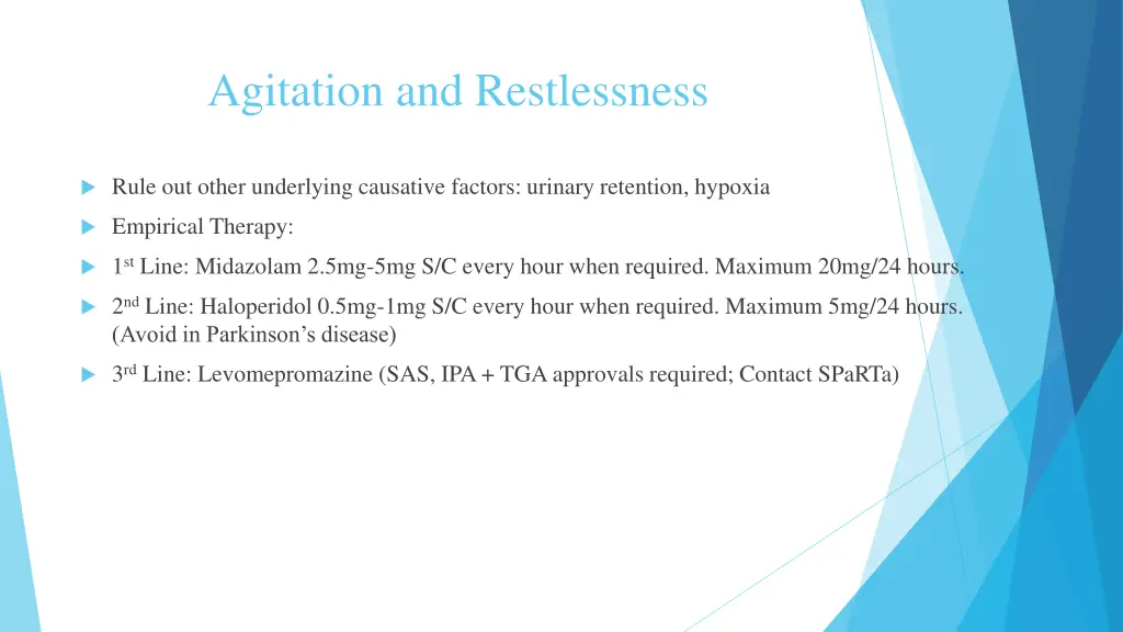 agitation and restlessness