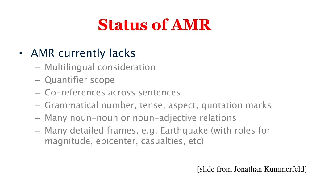 status of amr