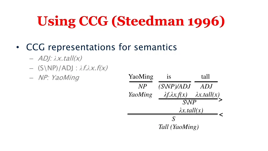 using ccg steedman 1996