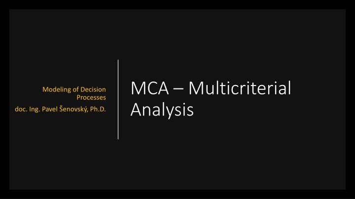 mca multicriterial analysis