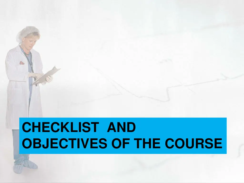checklist and objectives of the course