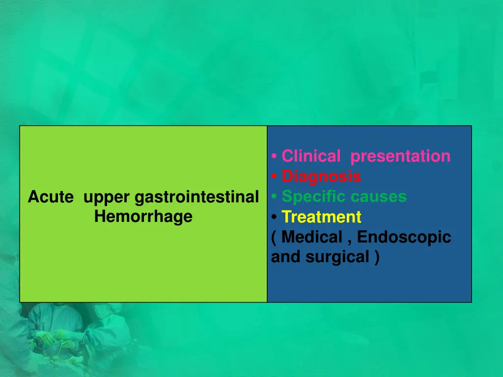 clinical presentation diagnosis specific causes