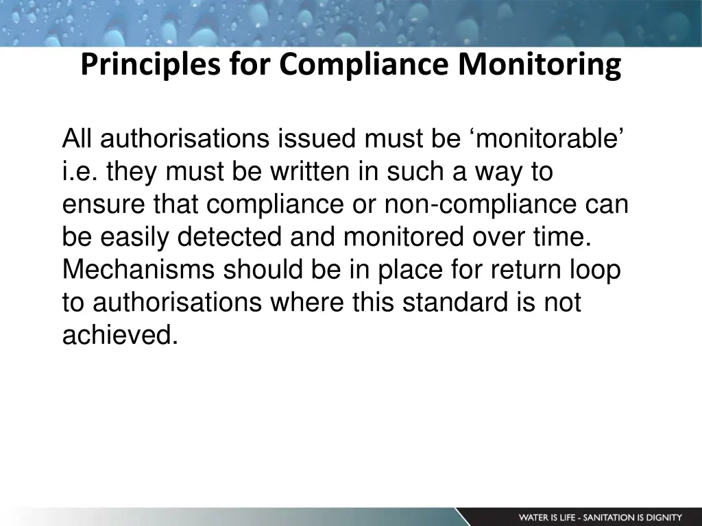 principles for compliance monitoring