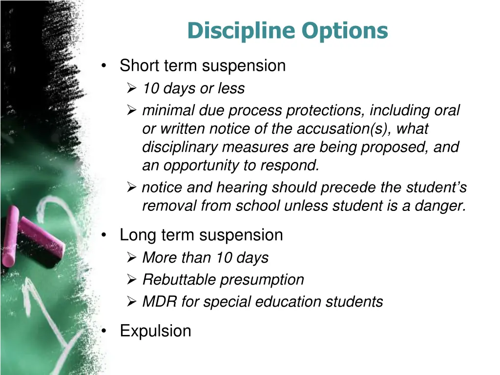 discipline options