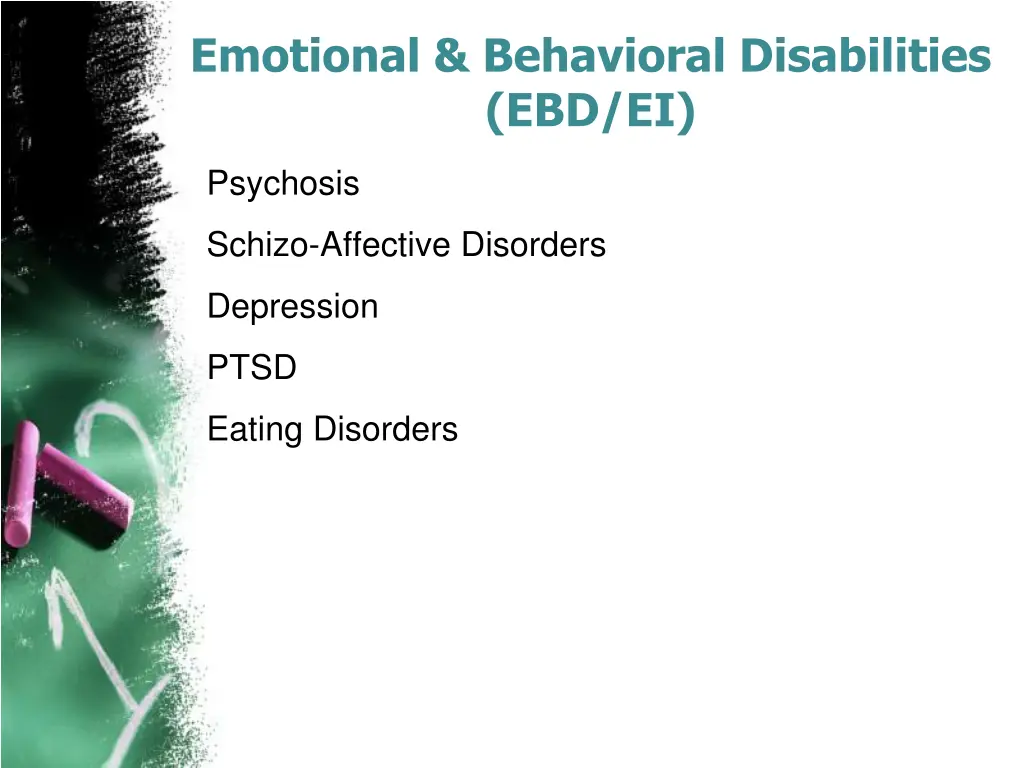 emotional behavioral disabilities ebd ei