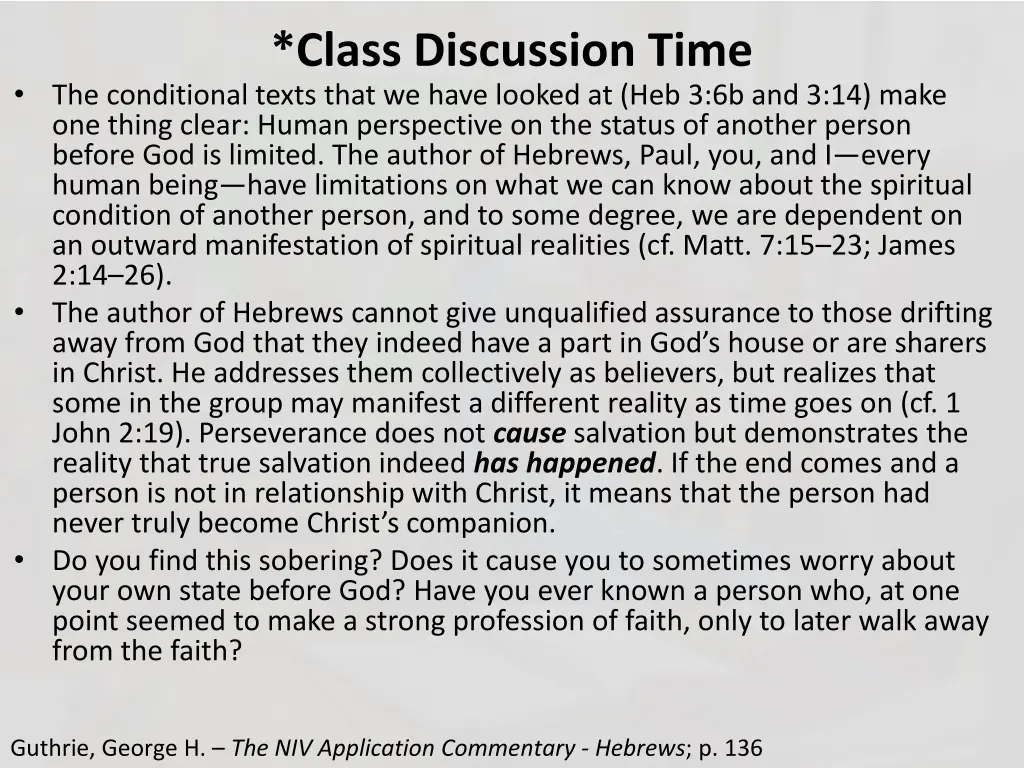 class discussion time 1