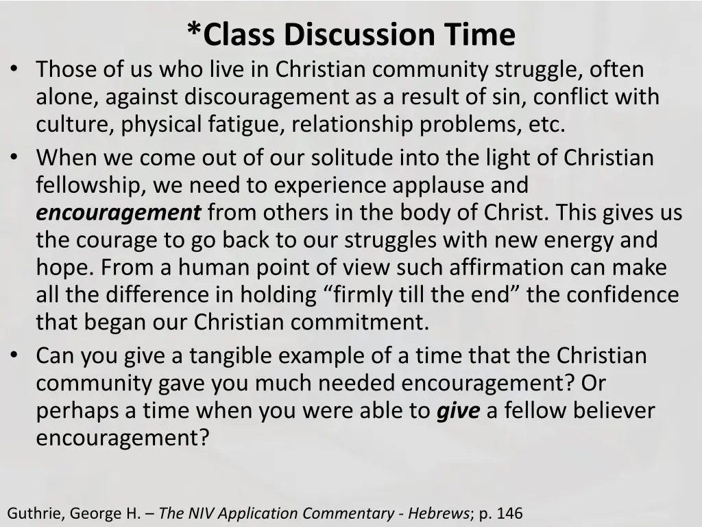 class discussion time 3