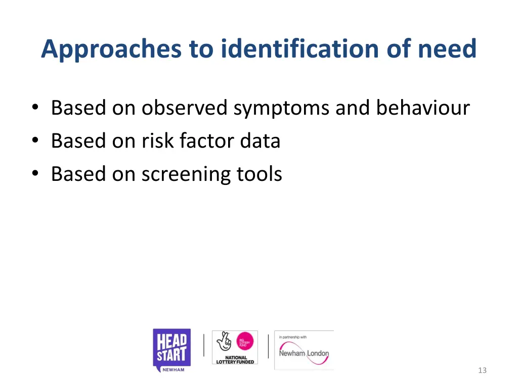 approaches to identification of need