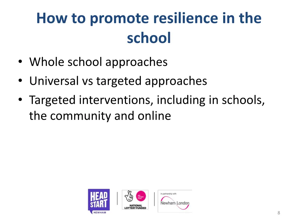 how to promote resilience in the school