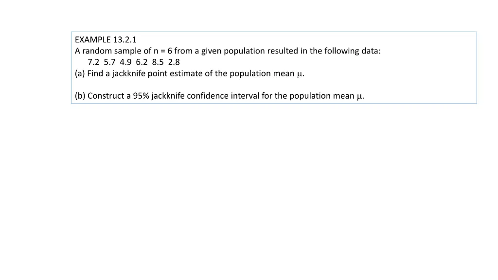 example 13 2 1 a random sample of n 6 from