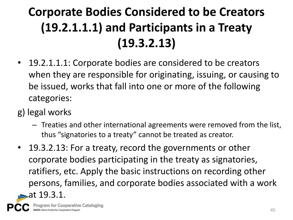 corporate bodies considered to be creators