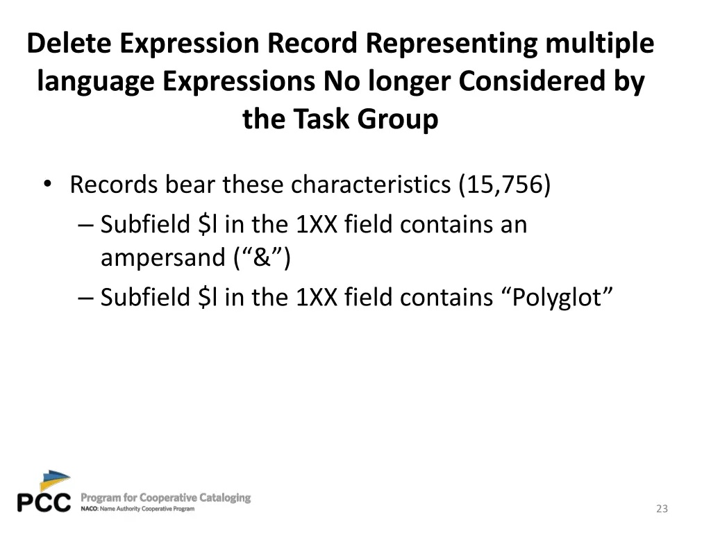 delete expression record representing multiple