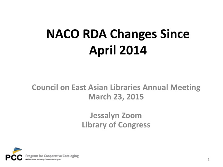 naco rda changes since april 2014